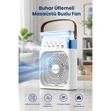 Seyutech Buhar Üflemeli Masaüstü Buzlu Soğutmalı Fan Taşınabilir LED Işıklı Hava Nemlendiricili Hava Soğutucu Vantilatör - Beyaz