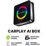 Seyutech Carplay Aı Box Dönüştürücü Ios ve Android Uyumlu Kablosuz Multimedya Carplay Dönüştürücü - Siyah