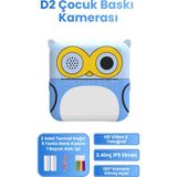 Seyutech Çocuk Kamerası Dijital Hd Video Kayıt ve Fotoğraf Termal Resim Kağıt Baskılı Yazıcı - Mavi
