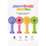 SEYUTECH Mini Taşınabilir Meyve Temalı El Fanı 3 Kademeli Şarjlı Sessiz Vantilatör Telefon Standlı Meyveli El Fanı