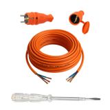 Seyyar 10 Metre Uzatma Kablosu Ttr Cca Çok Telli 3X2.5 Mm Elektrik Kablo Kontrol Kalem Dişi Erkek Fiş