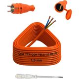 Seyyar 25 Metre Uzatma Kablosu Ttr Cca Telli 3X1.5 Mm Elektrik Kablo Kalem Dişi Erkek Fiş