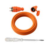 Seyyar 5 Metre Uzatma Kablosu Ttr Cca Çok Telli 3X2.5 Mm Elektrik Kablo Kontrol Kalem Dişi Erkek Fiş
