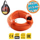 Seyyar Uzatma Kablosu 3X1.5 Mm 15 Metre Grup Fiş Priz Topraklı Cca Kablolu Kapaklı Monofaze Ev Tipi