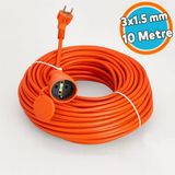 Seyyar Uzatma Kablosu 3x1.5 mm Turuncu Kablo Cca Kablo 10 Metre