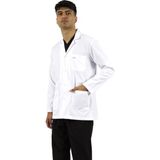 Seza Tekstil Gömlek Yaka Ceket Boy Beyaz Erkek Doktor Öğretmen Hemşire Laboratuvar Önlüğü - XS