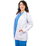 SEZA TEKSTİL Gömlek Yaka Ceket Boy Beyaz Önlük Kadın Doktor Öğretmen Hemşire Laboratuvar Önlüğü 100100210