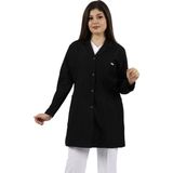 Seza Tekstil Gömlek Yaka Fabrika Otel Mutfak Meslek Lisesi Stajyer Kadın Renkli Iş Önlüğü - Siyah - 2XL