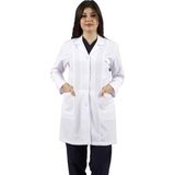 Seza Tekstil Gömlek Yaka Orta Boy Beyaz Bayan Doktor Öğretmen Hemşire Laboratuvar Önlüğü - 4XL