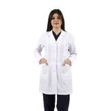 SEZA TEKSTİL Gömlek Yaka Orta Boy Beyaz Önlük Kadın Doktor Öğretmen Hemşire Laboratuvar Önlüğü