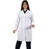 SEZA TEKSTİL Gömlek Yaka Uzun Boy Beyaz Önlük Kadın Doktor Öğretmen Hemşire Laboratuvar Önlüğü 100100230