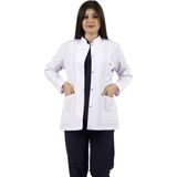 Seza Tekstil Hakim Yaka Ceket Boy Beyaz Bayan Doktor Öğretmen Hemşire Laboratuvar Önlüğü - 3XL