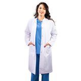 SEZA TEKSTİL Hakim Yaka Uzun Boy Beyaz Önlük Kadın Doktor Öğretmen Hemşire Laboratuvar Önlüğü 100100330