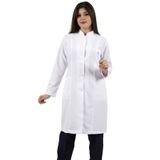 SEZA TEKSTİL Hakim Yaka Uzun Boy Beyaz Önlük Kadın Doktor Öğretmen Hemşire Laboratuvar Önlüğü