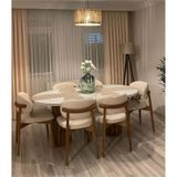 Sezbil Yemek Odası Masa Takımı Bohem Takım Ahşap Masa Takımı Ahşap Sandalye Beyaz
