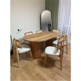 Sezbil Yemek Odası Takım Bohem Takım Ahşap Masa Takımı Hazeran Takım Ahşap Masa - Beyaz - 90 x 160