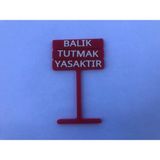 Sezen Akvaryum Dekoru - Kırmızı - Rengârenk Balık Tutmak Yasaktır Yazısı