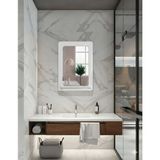 Sezer Mobilya Dekorasyon Dikey yuvarlak köşeli BANYO60X45 Wc Antre Koridor Yemek Odası Yatak Odası Salon Ofis Aynası - Beyaz