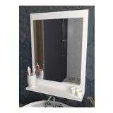 sezer mobilya dekorasyon Sezer Görkem Raflı Dikey Ayna 60x45cm (BEYAZ) Dresuar Koridor Duvar Salon Banyo Wc Ofis Yatak Odası