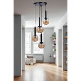 Sezgi 4 Lü Tepsili Siyah Bal Camlı Sarkıt - Renkli