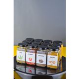 Sezka Life 12 Adet Metal Kapaklı Kavanoz Baharatlık Ve 24 Adet Baharat Etiket Seti -160ml