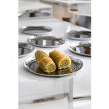 Sezka Life 6'lı Metal Sunumluk Tatlı Çerez Servis Tabağı Gümüş 12 cm