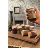 Sezka Life 8 Adet Bambu Vakum Kapaklı Borosilikat Cam Kavanoz Seti 6x9 200ml