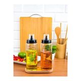 Sezka Life Ahşap Standlı 2’Li 500 Ml Damlatmaz Akıllı Cam Yağdanlık Sirkelik Seti