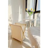 Sezka Life Bambu Katlanır Kirli Çamaşır Sepeti Beyaz 34x42x58 cm