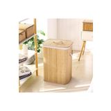 Sezka Life Bambu Kirli Çamaşır Sepeti Katlanır Bambu İpli Naturel