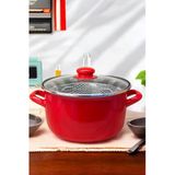 Sezka Life Çıtır Kızartma Tenceresi Fritöz'lü 22 Cm 3 Parça Kırmızı