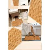 Sezka Life Geometrik Desen Bambu Paspas Duş Küvet Matı Banyo Kaydırmaz Matı Katlanır (24x16)cm