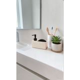 Sezka Life Modern Tezgah Üstü Mutfak Sıvı Sabunluk Süngerlik Seti Taş Tasarım Basmalı Organizer