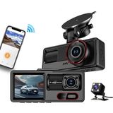 Sezy 1080P Full Hd 2" Ekran 3 Kameralı Wifili Araç Kamerası Geri Görüş Gece Görüşlü Araç Içi Kamera