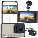 Sezy 4K 3" Ekran Wifili Araç Kamerası Geri Görüş Gece Görüşlü Araç Içi Kamera Güvenlik Kayıt Cihazı