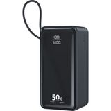 Sezy 50.000 Mah Taşınabilir Şarj Aleti 22.5w Pd Hızlı Şarj Lcd Şarj Göstergeli 8 Port Powerbank Siyah