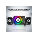 Sezy Ecco7 Bluetooth Mikrofonlu Hoparlör RGB 2+1 Ses Sistemi Gaming Bilgisayar Hoparlör