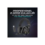 Sezy Kablosuz Oyuncu Kulaklığı 2.4G RGB Işıklı PC PS4 PS5 Uyumlu 7.1 Ses 25 Saat Pil