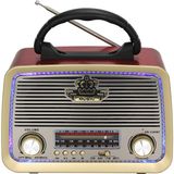 Sezy KN1183BT Usb/sd/mp3/bluetooth Işıklı Şarjlı Nostaljik Radyo - Açık Kahverengi