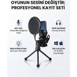 SF-777W 2.4g Kablosuz Rgb Işıklı Oyuncu Mikrofonu, Profesyonel Yayıncı Podcast Mikrofon Seti - Standart - Renkli