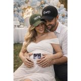sf collection MOM & DAD Baskılı Siyah-Yeşil 2’li Çift Kombin Şapka