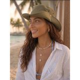 SF Collection Unisex Safari Şapka Katlanabilir Kenarlı Güneş Koruyucu Yazlık Outdoor Bucket Şapka - Standart - Haki