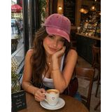 SF Collection Unisex Vintage Yıkamalı Şapka Eskitme Detaylı Pamuklu Ayarlanabilir Basic Kep - Standart - Bordo