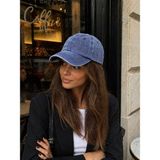 SF Collection Unisex Vintage Yıkamalı Şapka Eskitme Detaylı Pamuklu Ayarlanabilir Basic Kep - Standart - Lacivert