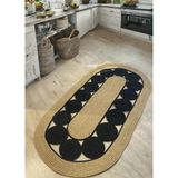 SFB HOME TEXTİLE DOĞAL YUMŞAK DOKULU JÜT KİLİM ÇİFT TARAFLI BOHO YIKANABİLİR HASIR HALI BANYO MUTFAK BALKON PASPASI MİNİMALİST ŞIK TASARIM EV HEDİYESİ DEKORASYON FİKRİ (HASIR-SİYAH, 60 X 120)