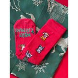 Sfenks. Yılbaşı Temalı Kedi Desenli Kırmızı Çorap – Unisex, Yumuşak ve Esnek - 37 - 44 - Aruba Kırmızı - Kırmızı