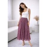 SFG Life Moda Asimetrik Kesim Etnik Desen Etek - Bordo