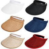 SGBETTER 6 paket yetişkin güneşlik şapka geniş ağız güneşlik UV koruma yaz plaj siperliği kadınlar kızlar için açık koşu