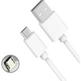 Sge Teknoloji 20 cm Micro USB - USB Kısa Şarj Kablosu LED Işık Şarj Kablosu Powerbank Uyumlu - Beyaz