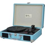 Sge Teknoloji Mighty Mavi Renk Nostaljik Şarjlı Bluetooth Hoparlörlü Çantalı Pikap Plak Çalar